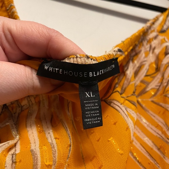 White House Black Market Women’s Yellow Flowy Shirt Size XL - Picture 2 of 12